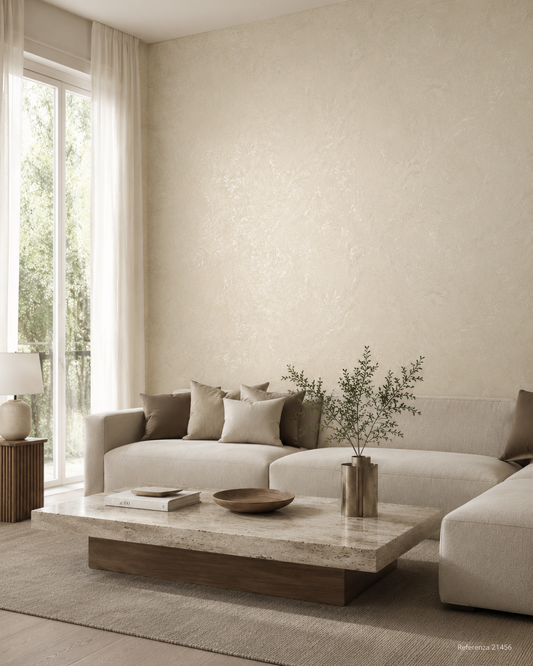 Carta da parati Marburg Wallcovering - 21456 sabbia floreale tono su tono effetto materico