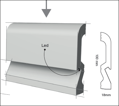 HD-SKIRTING-LED JX1018  - BATTISCOPA PER ALLOGGIO LED - ARD