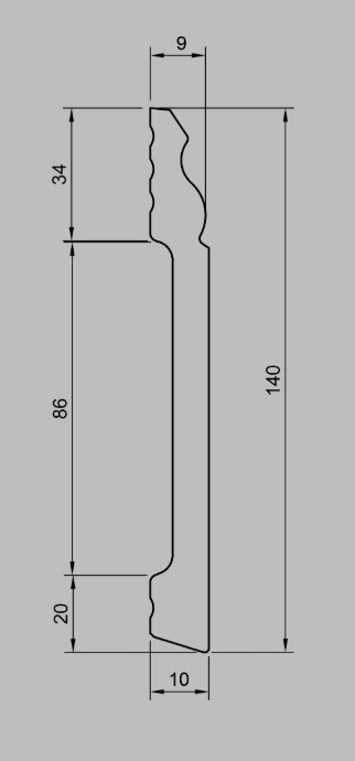 HD SKIRTING - COLOR SELECTION JX266/267/268 - BATTISCOPA 2000X100X14/10 mm - ARD