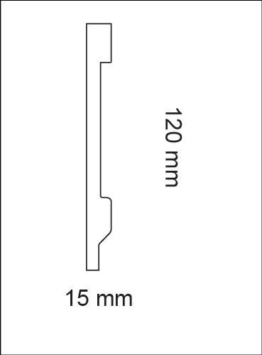 HD SKIRTING JC516 - BATTISCOPA 2 METRI 2000x120x15 mm - ARD