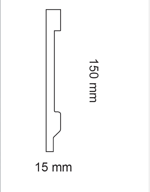 HD SKIRTING JC313- BATTISCOPA 2 METRI 2000x150x15 mm  - ARD