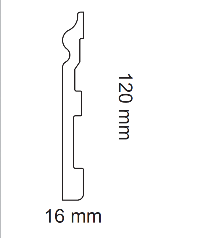 HD SKIRTING C410- BATTISCOPA 2 METRI 2000x120x16 mm - ARD