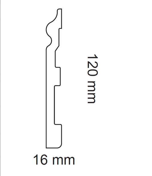 HD SKIRTING C410- BATTISCOPA 2 METRI 2000x120x16 mm - ARD