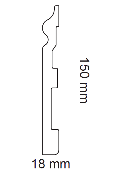 HD SKIRTING C284 - BATTISCOPA 2 METRI 2000x150x18 mm - ARD