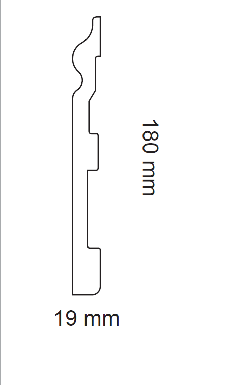 HD SKIRTING C282 - BATTISCOPA 2 METRI 2000x180x19 mm - ARD