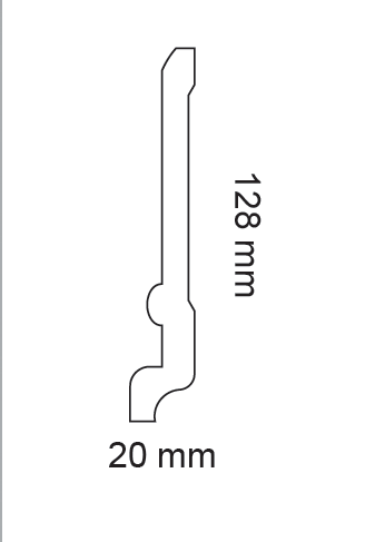 HD SKIRTING CF13 - BATTISCOPA 2 METRI 2000x128x20 mm - ARD