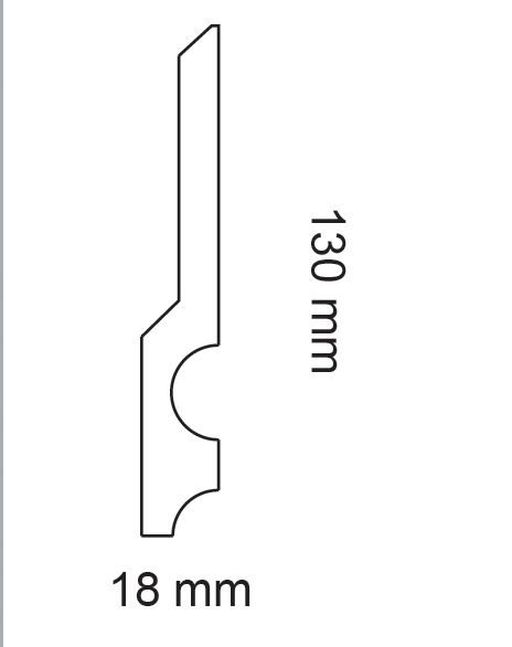 HD SKIRTING CF14 - BATTISCOPA 2 METRI 2000x130x18 mm - ARD