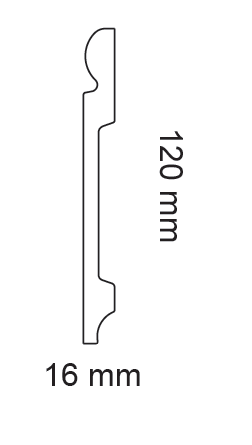HD SKIRTING C283 - BATTISCOPA 2 METRI  2000x120x16 mm- ARD