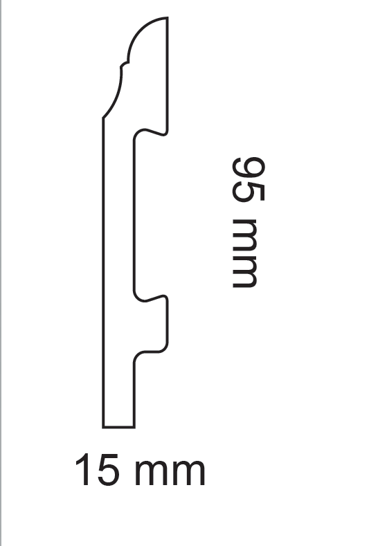 HD SKIRTING T62 - BATTISCOPA 2 METRI 2000x95x15 mm - ARD