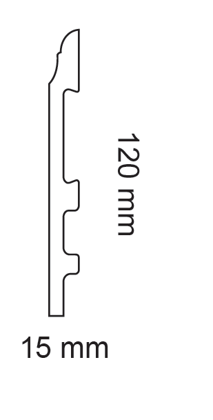 HD SKIRTING T70- BATTISCOPA 2 METRI T70 2000x120x15 mm - ARD