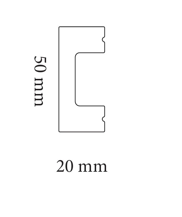 HD SKIRTING JX108 - BATTISCOPA 2 METRI 2000x50x20 mm - ARD