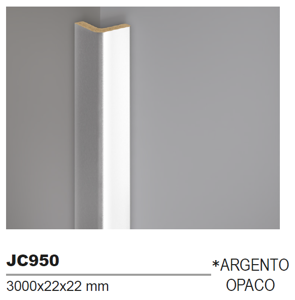 ANGLES - PROFILO ANGOLARE JC950 ARGENTO OPACO - EFFETTO LEGNO - ARD