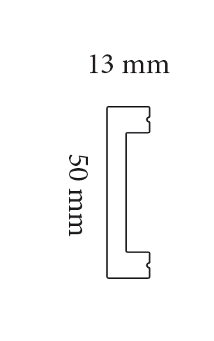 LE BOISERIE  - Cornici a parete JX106 | Bianco 2000x50x13mm - ARD