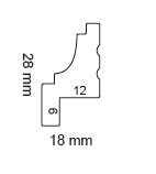 LE BOISERIE  - Cornici a parete JX110 - Bianco 2000x28x18x12x6mm - ARD