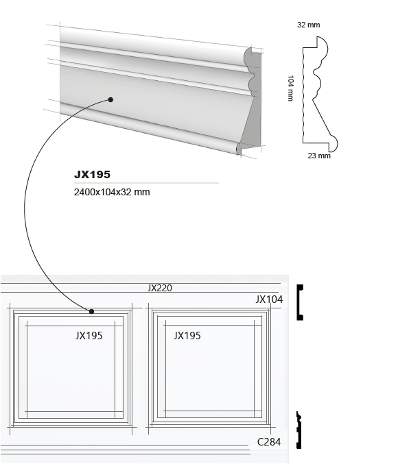 LE BOISERIE PLUS - PROFILO JX195 - ARD
