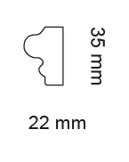 WALL MOULDING - CORNICI IN POLIMERI - PROFILO JC232 2000x35x22 mm- ARD