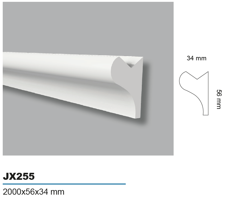 SERIE F-LED - CORNICI A SOFFITTI CON PREDISPOSIZIONE PER LED - JX255 2000x56x34 mm - ARD