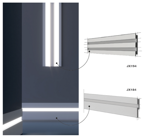 Z-LIGHTING - TAGLI E ANGOLI DI LUCE - CORNICI CON LED - JX184 BATTISCOPA CON LED  - ARD