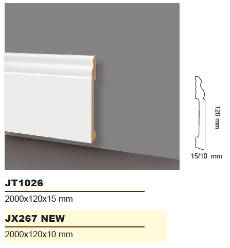 HD SKIRTING COLOR SELECTION - JX1026/ JX267 - BATTISCOPA 2000x120x15/10 mm - ARD