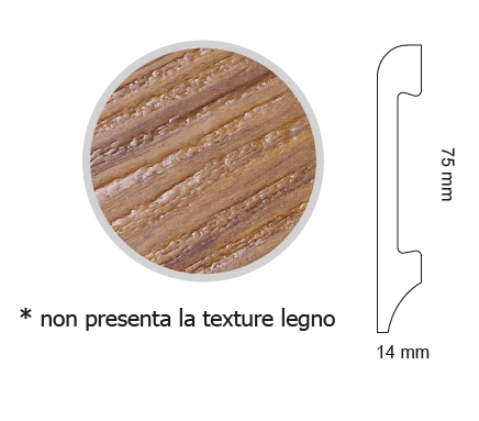 HD SKIRTING - COLOR SELECTION JC818 ROVERE SBIANCATO - BATTISCOPA 2000x75x14 mm - ARD