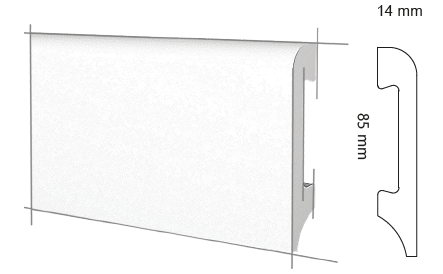 HD SKIRTING COLOR SELECTION - EFETTO MARMO JT1137 TRAVERTINO - BATTISCOPA 2000x85x14 mm -  ARD