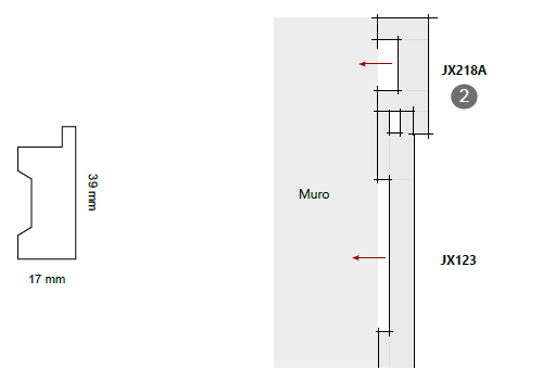 LYMER - WALL PANEL - Battiscopa in duropolimero JX216 - JX218