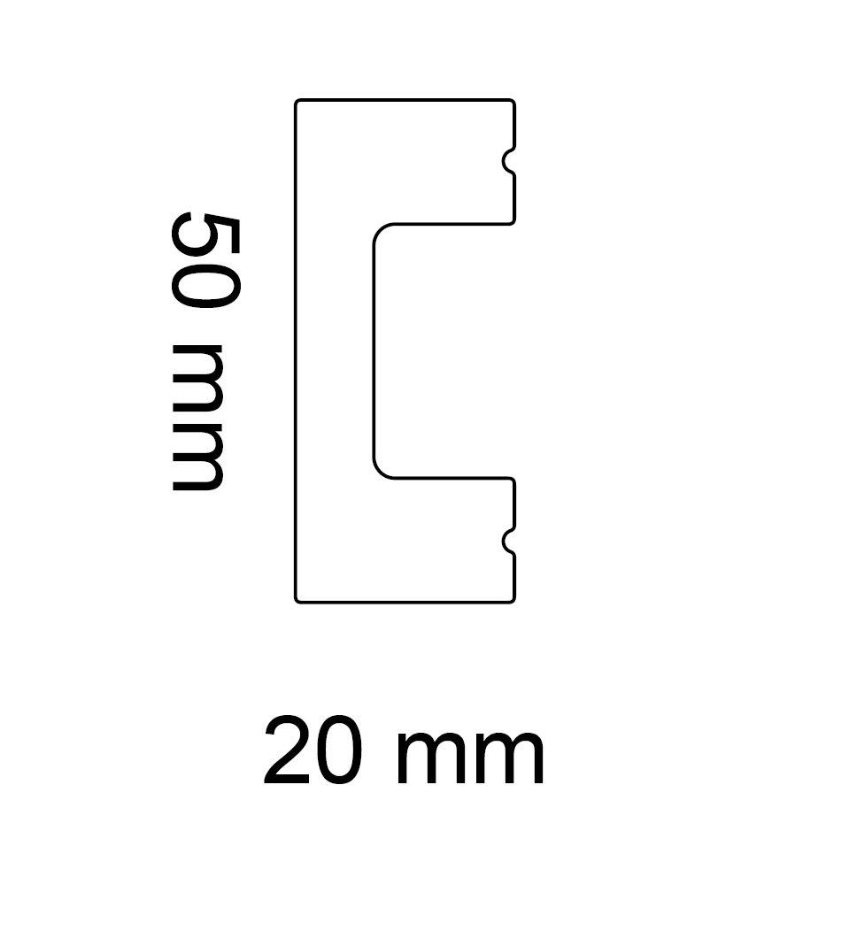 LE BOISERIE - Cornici a parete JX108 - Bianco - 2000x50x20mm - ARD
