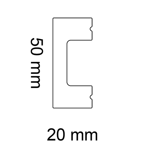 LE BOISERIE  - Cornici a parete JX108 - Bianco - 2000x50x20mm - ARD