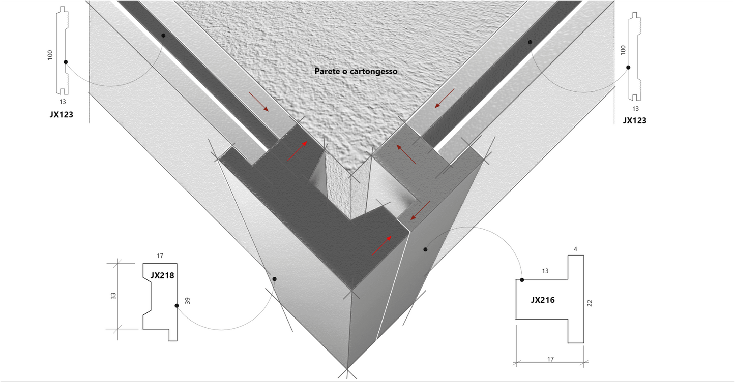 LYMER - WALL PANEL - Battiscopa in duropolimero JX216 - JX218