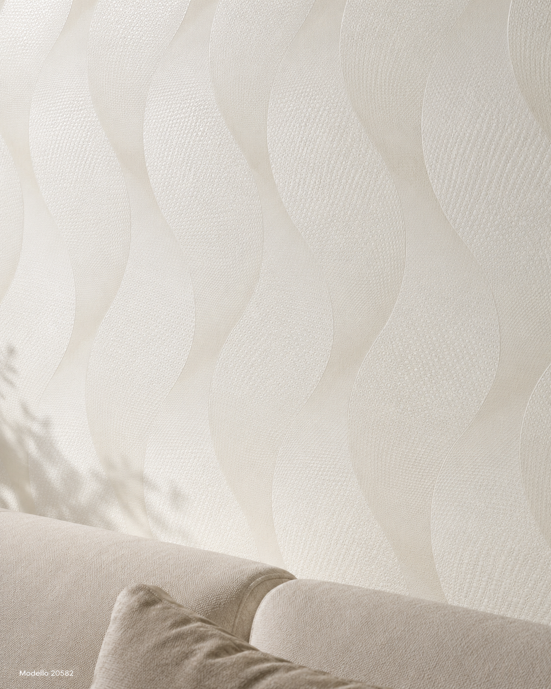 Carta da parati Marburg Wallcovering - 59806 avorio motivo a onde effetto 3D