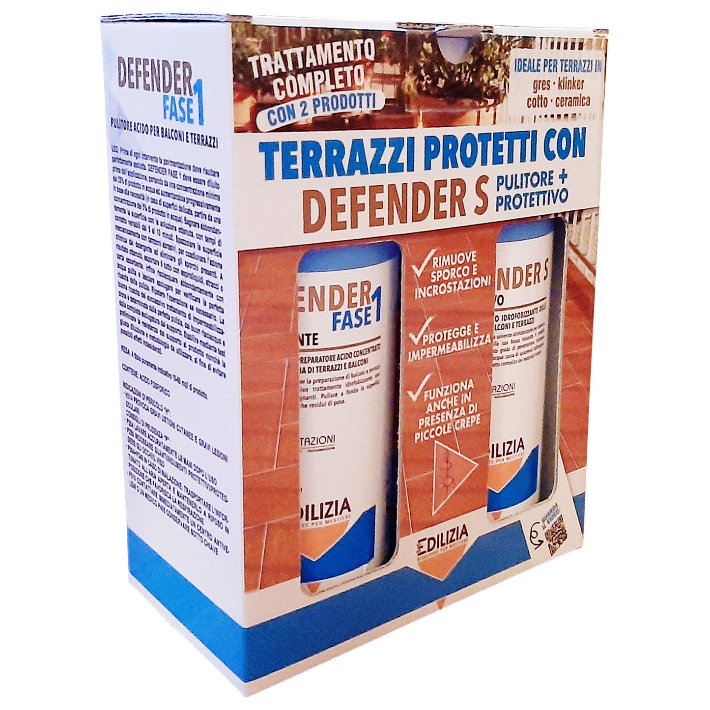 CIR- KIT TERRAZZI - DEFENDER S - PROTETTIVO + PULITORE