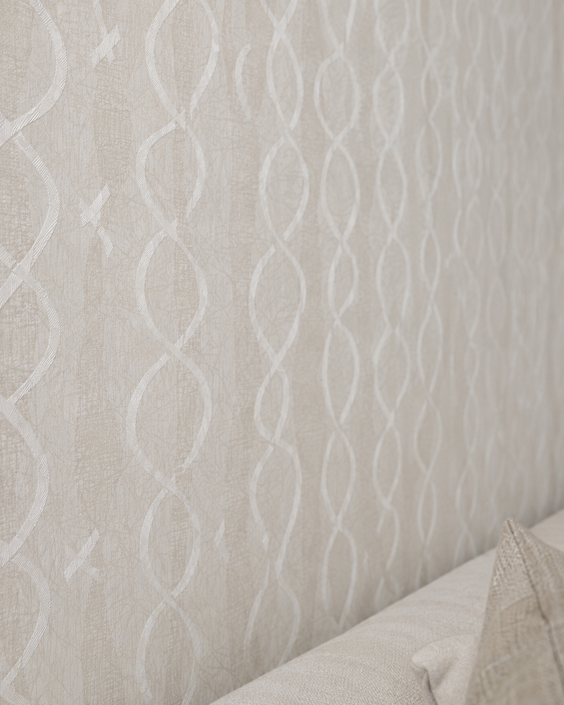 Carta da parati Marburg Wallcovering - Model 19 sabbia motivo a intreccio ogivale tono su tono