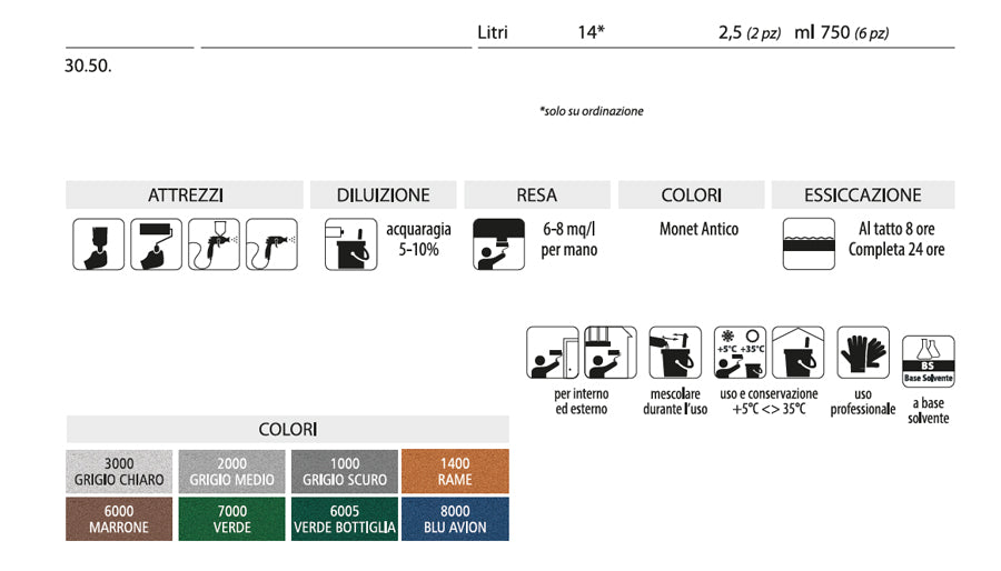 MONET ANTICO - SMALTO FERROMICACEO EFFETTO ANTICO - CARSON