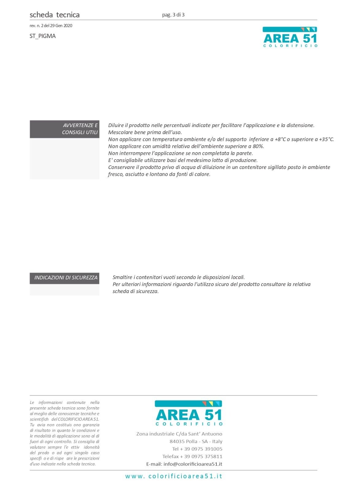 PIGMA -  IDROPITTURA TRASPIRANTE PER INTERNI- AREA51