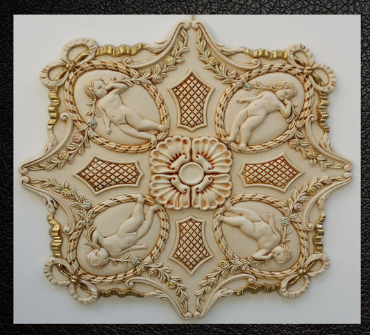 Rosone in Gesso con Foglia Oro (d444) – immagine 2