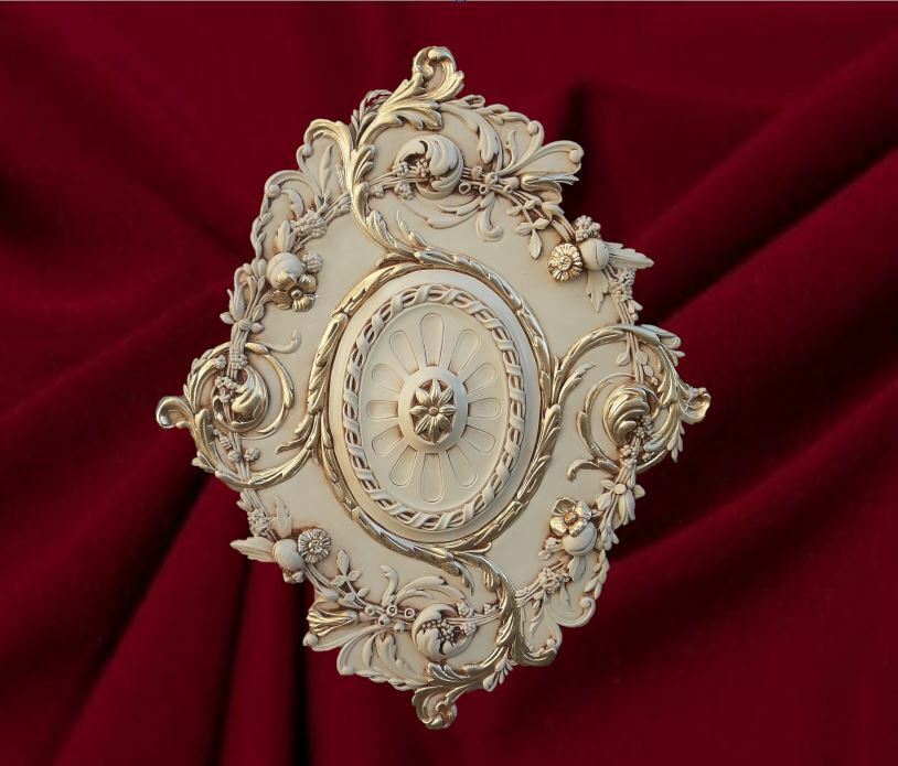 ROSONE IN GESSO (D445)