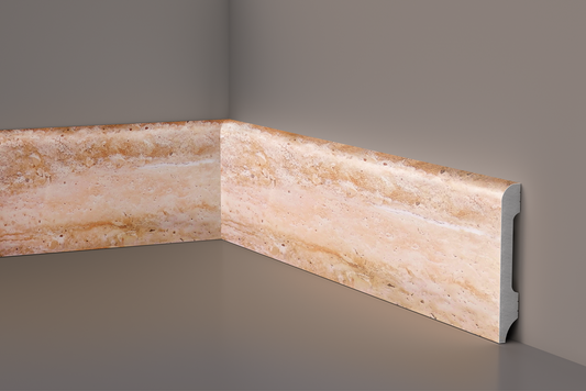 HD SKIRTING COLOR SELECTION - EFETTO MARMO JT1137 TRAVERTINO - BATTISCOPA 2000x85x14 mm -  ARD