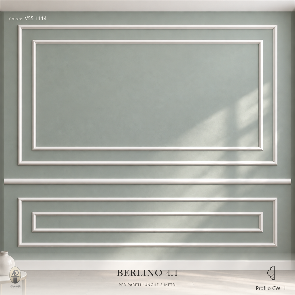 Boiserie Berlino 4B con profilo CW11 – parete decorata