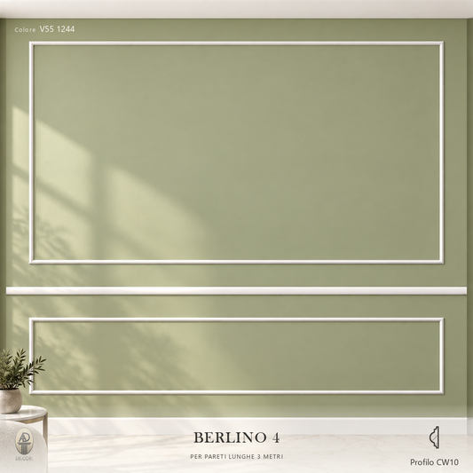 Boiserie Berlino 4 con profilo CW10 – parete decorata