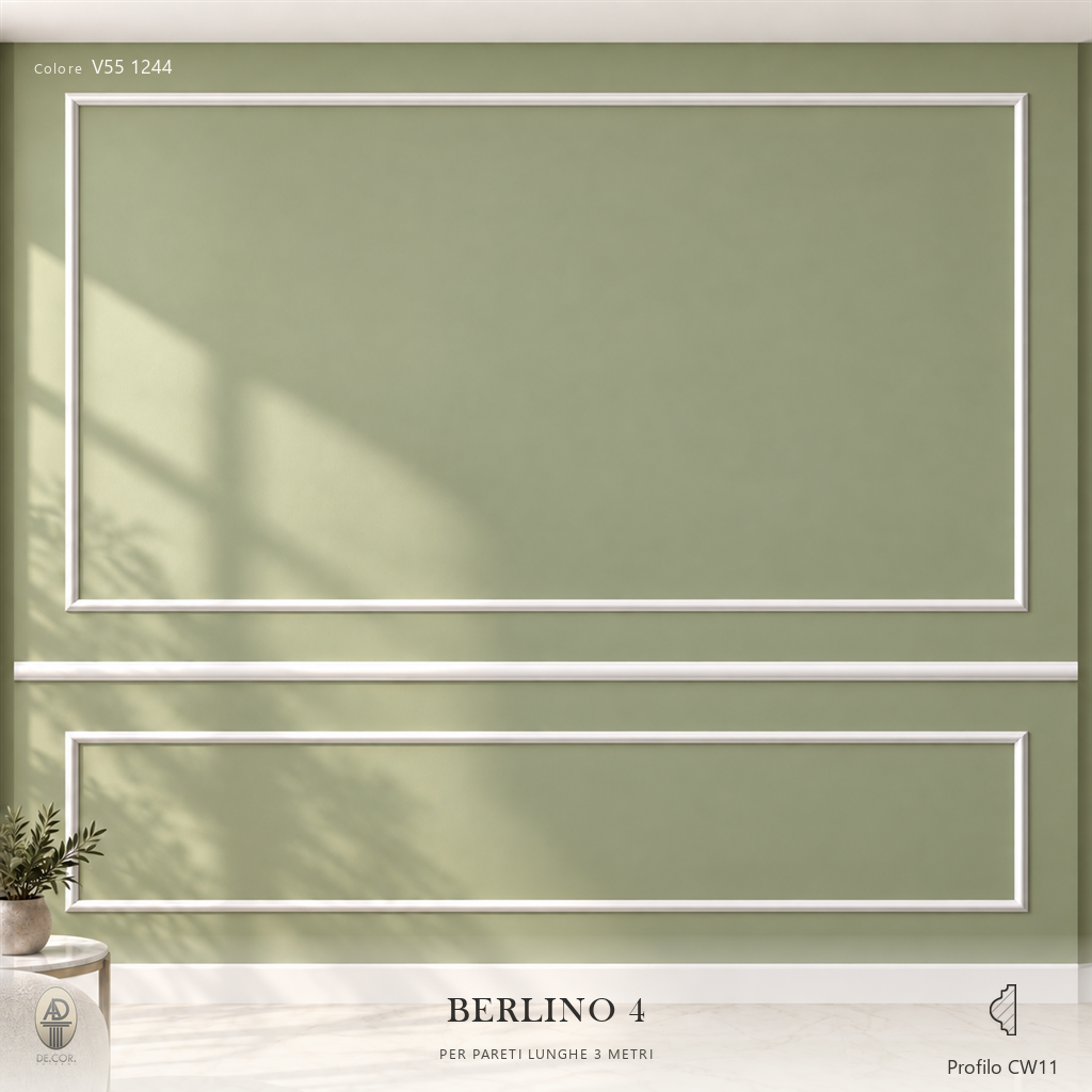 Boiserie Berlino 4 con profilo CW11 – parete decorata