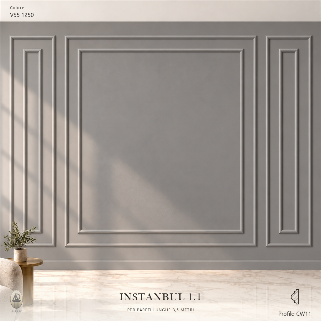 Boiserie Istambul 1B con profilo CW11 – parete decorata