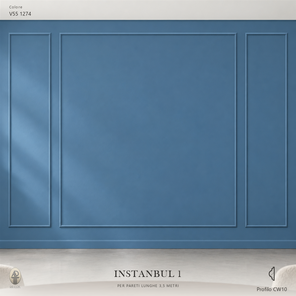 Boiserie Istambul 1 con profilo CW10 – parete decorata