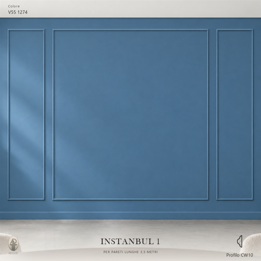 Boiserie Istambul 1 con profilo CW10 – parete decorata