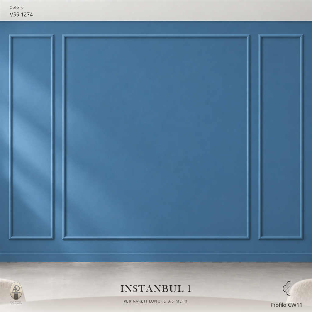 Boiserie Istambul 1 con profilo CW11 – parete decorata