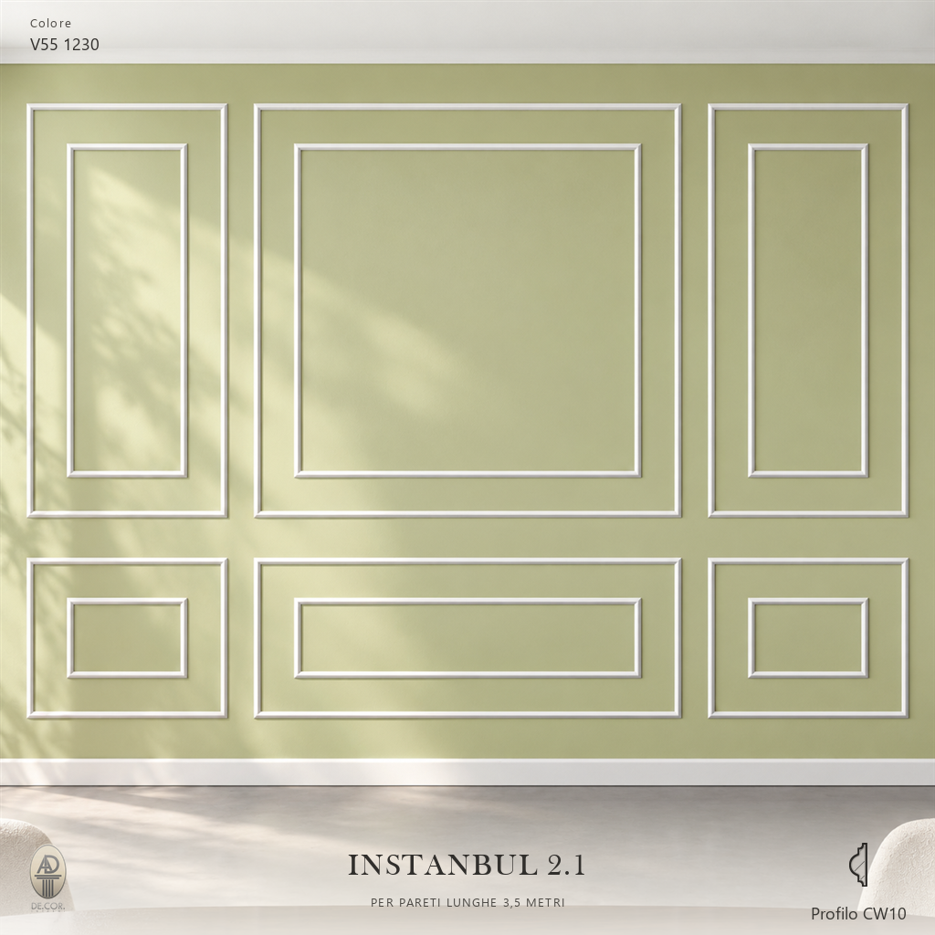 Boiserie Istambul 2B con profilo CW10 – parete decorata