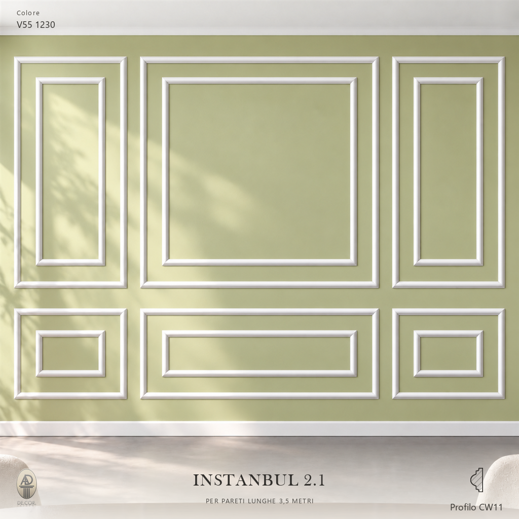 Boiserie Istambul 2B con profilo CW11 – parete decorata