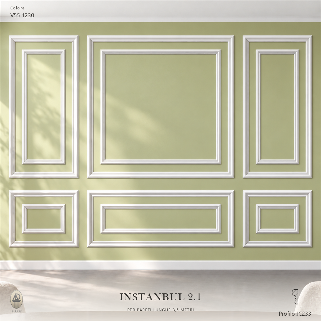 Boiserie Istambul 2B con profilo JC233 – parete decorata
