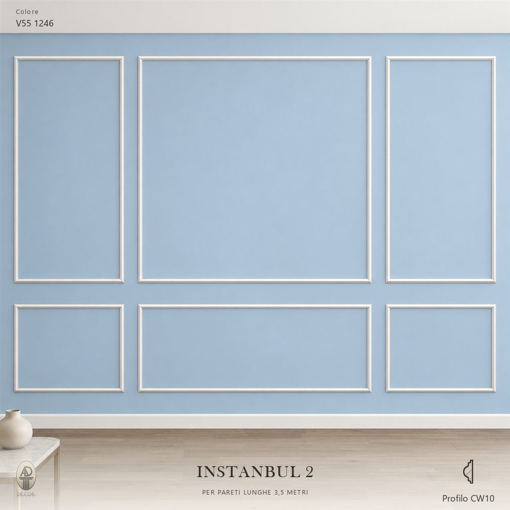 Boiserie Istambul 2 con profilo CW10 – parete decorata