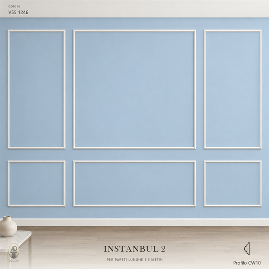 Boiserie Istambul 2 con profilo CW10 – parete decorata