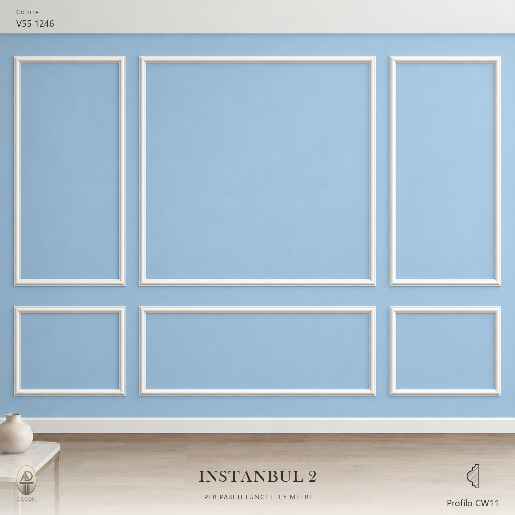 Boiserie Istambul 2 con profilo CW11 – parete decorata